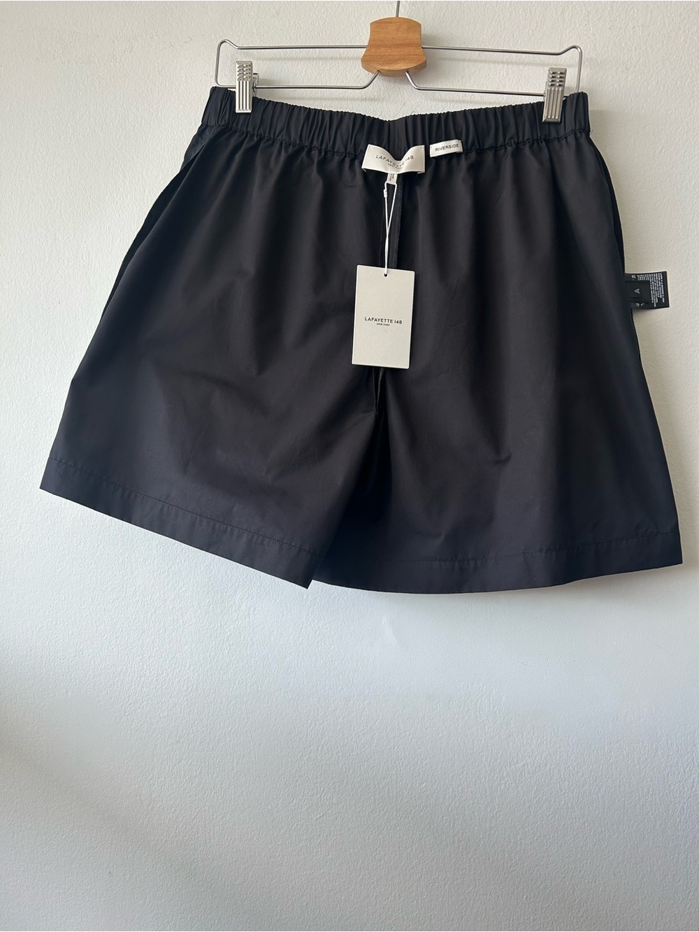NWT Lafayette 148 New York Black Cotton Formal Shorts